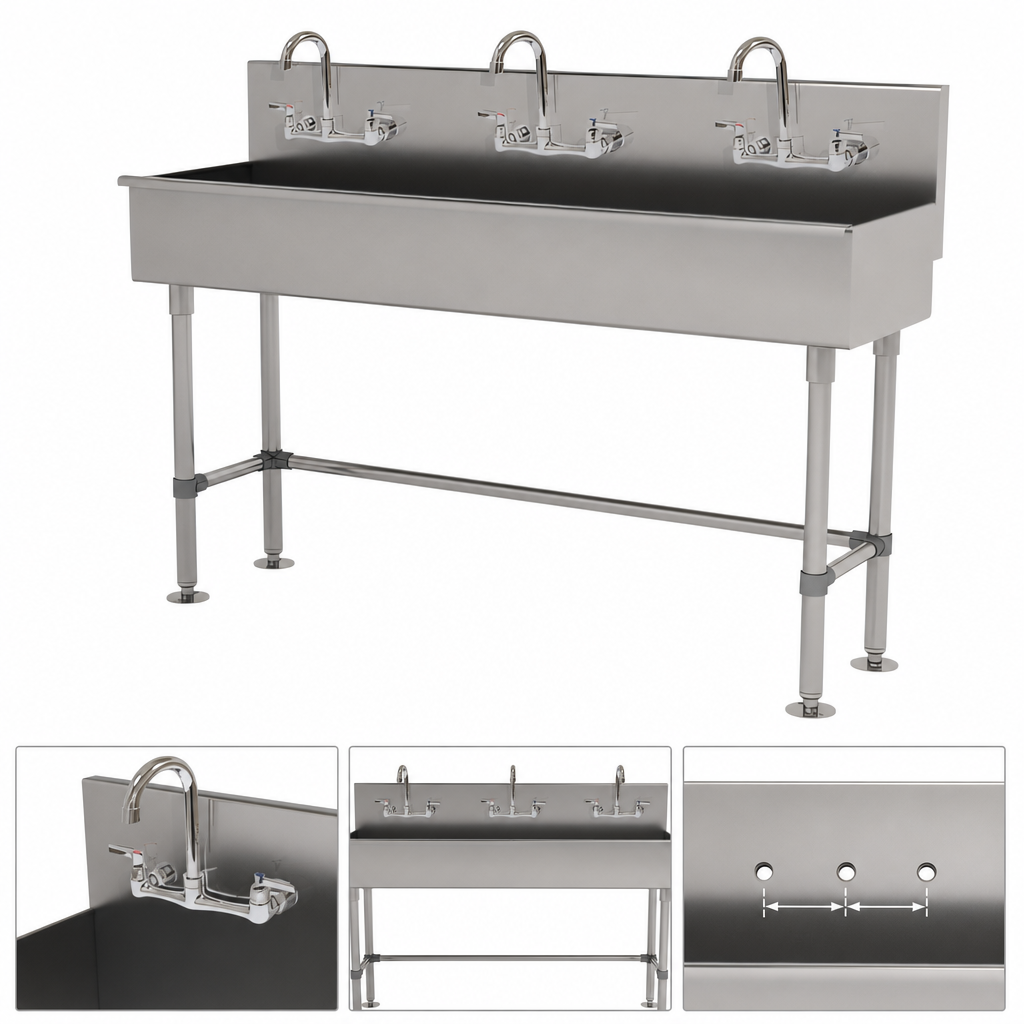 Three Faucet Stations