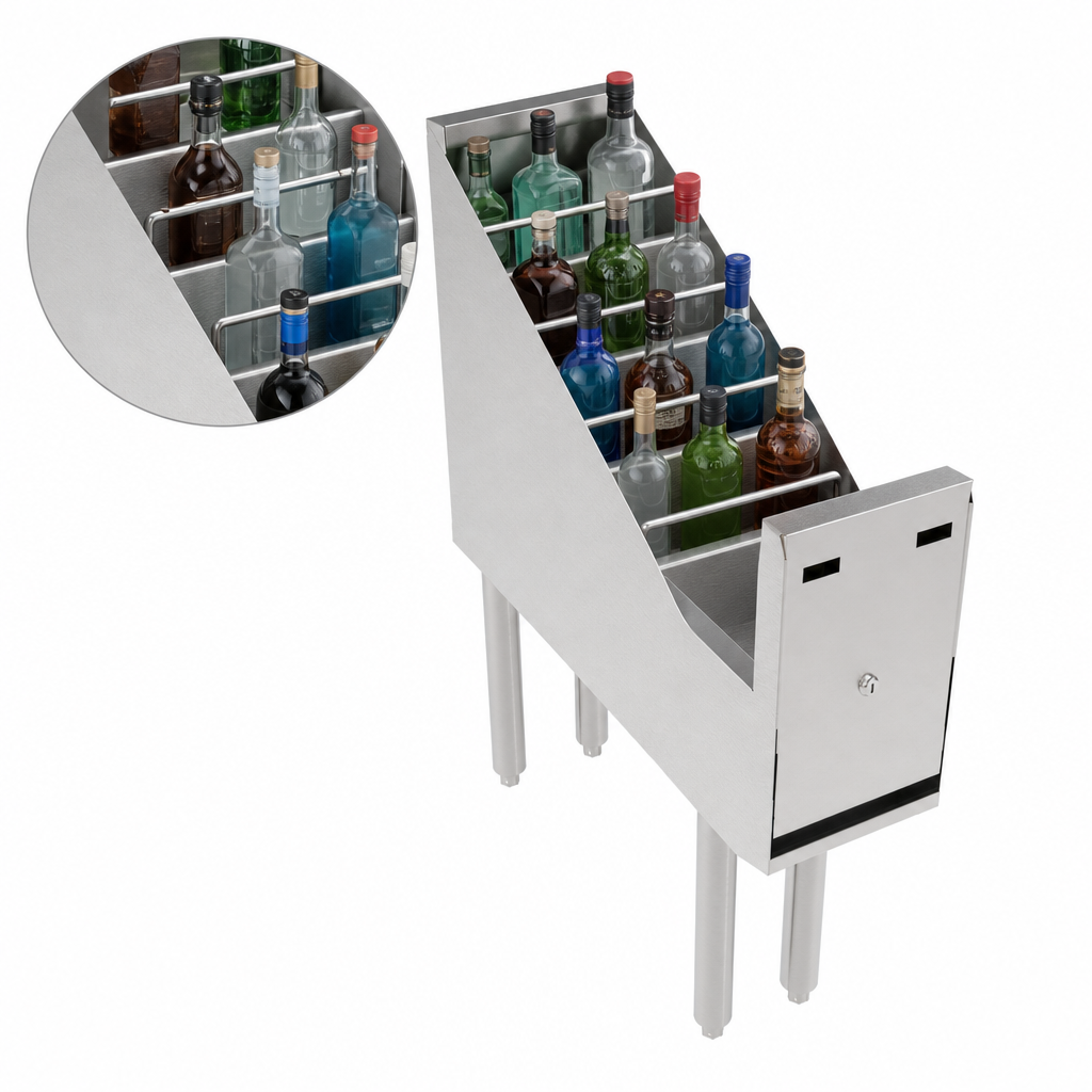 Five Bottle Steps With Guard Rails
