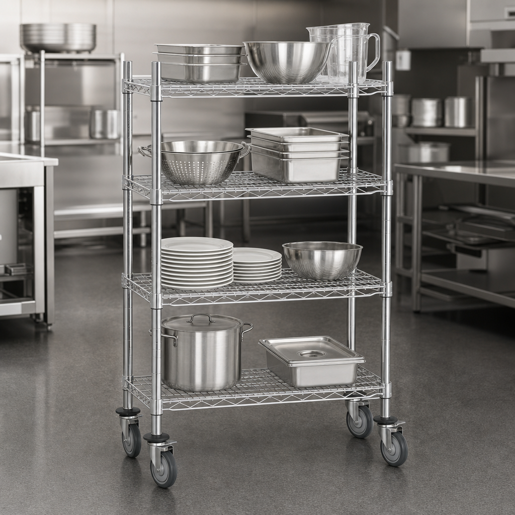 Four Adjustable Wire Shelves