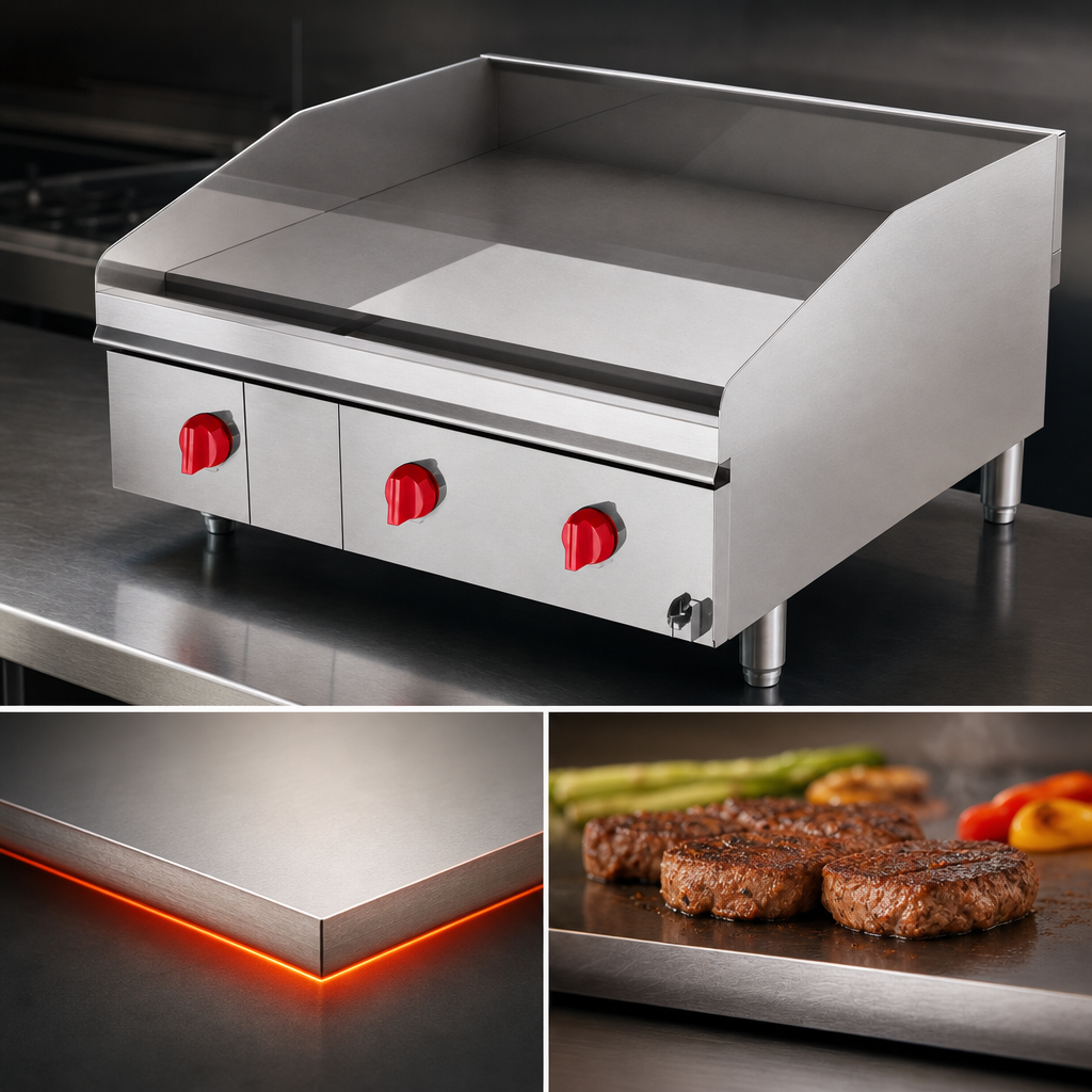 1-Inch Smooth Steel Griddle Plate