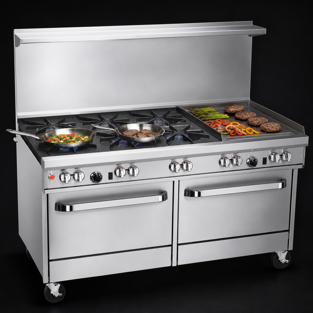 Six-Burner Top with Griddle