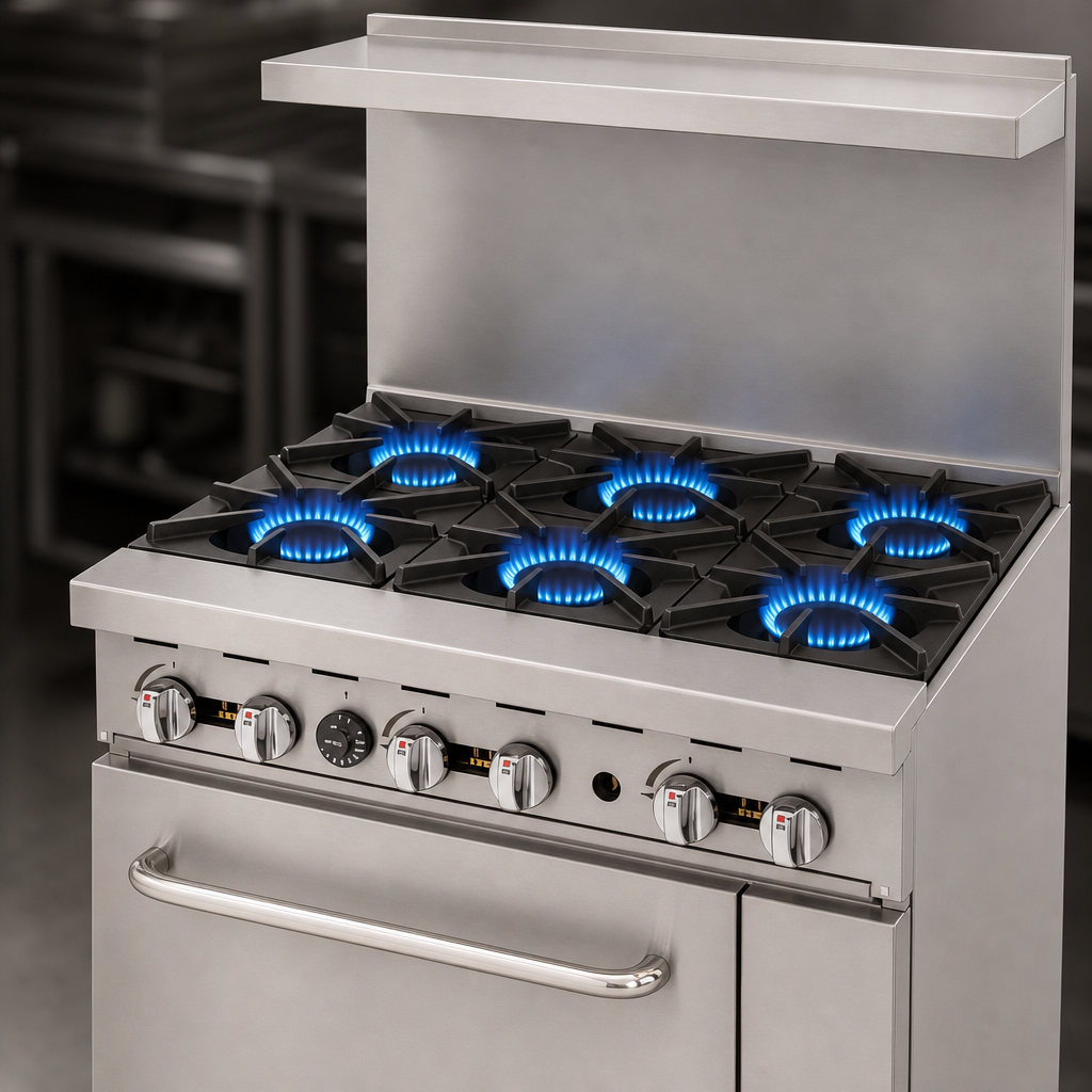 Six High-Output Open Burners