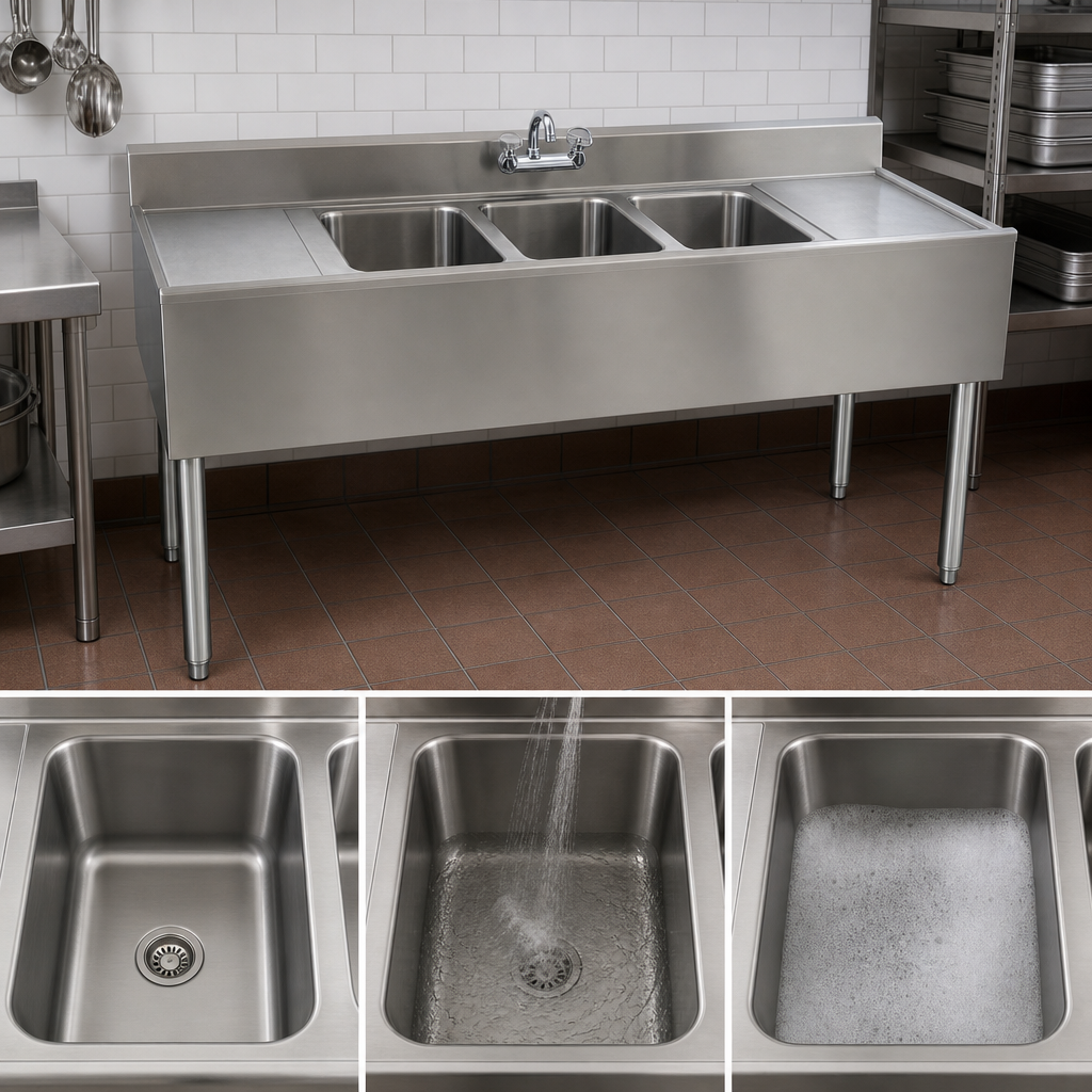 Three Deep-Drawn Compartments