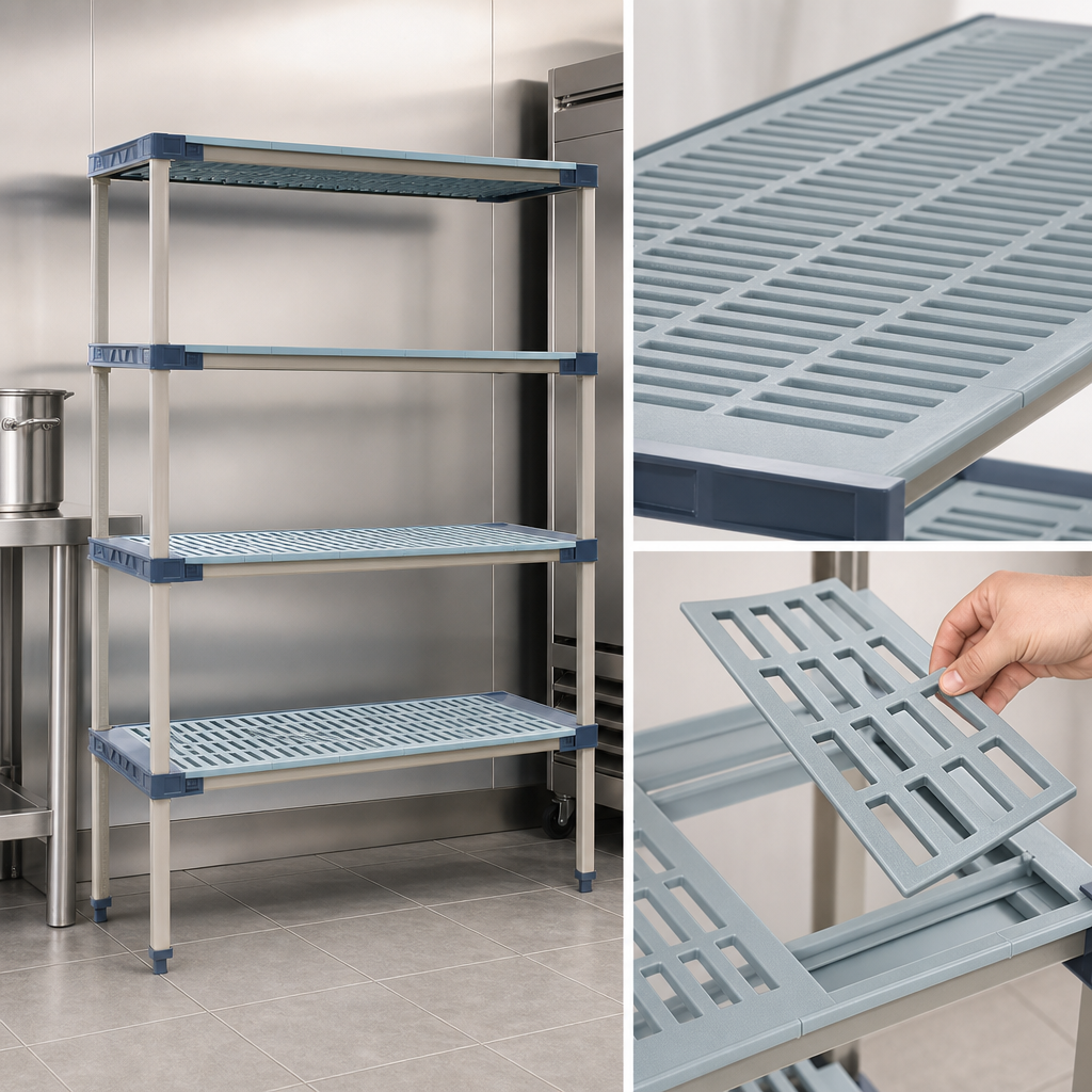Open Grid Polymer Shelves