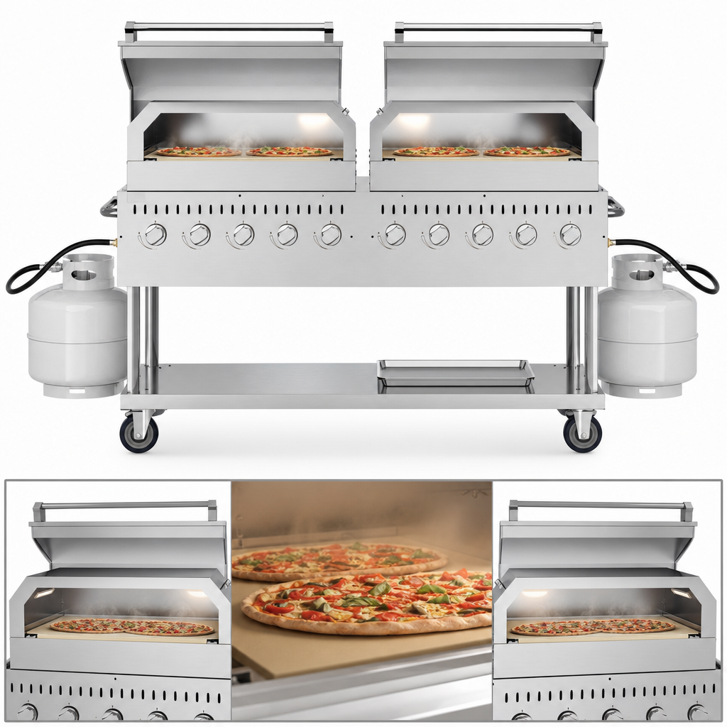 Dual 36-Inch Pizza Oven Grills