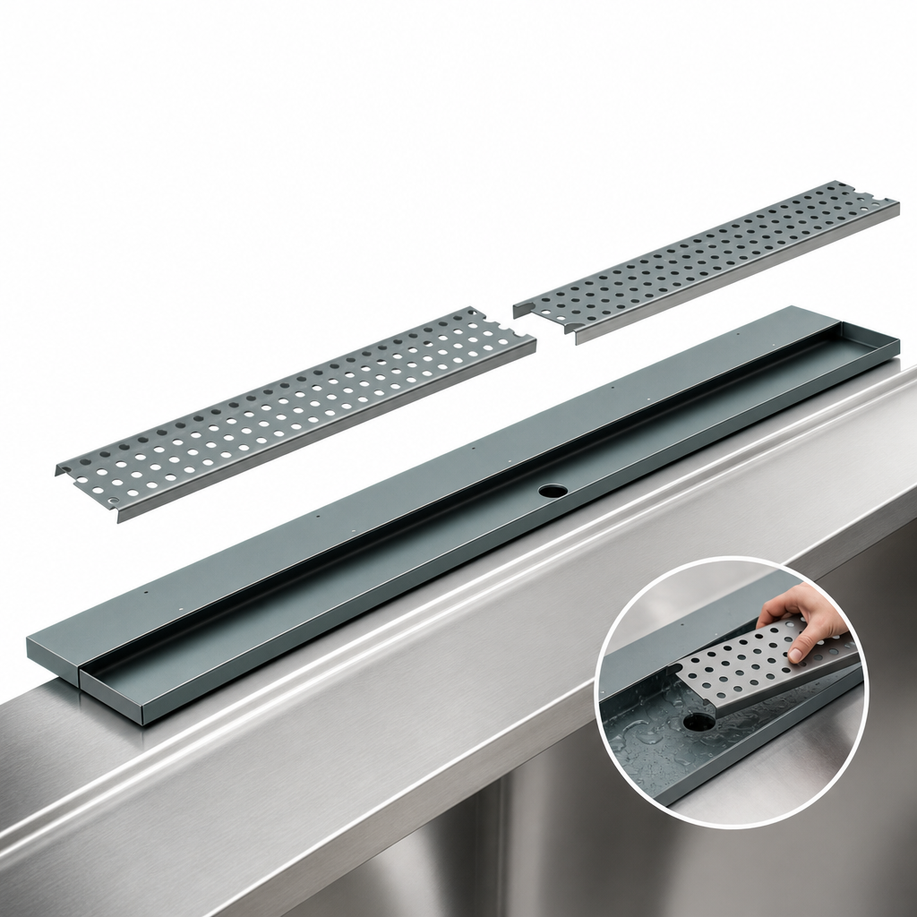 Two Removable Perforated Grates