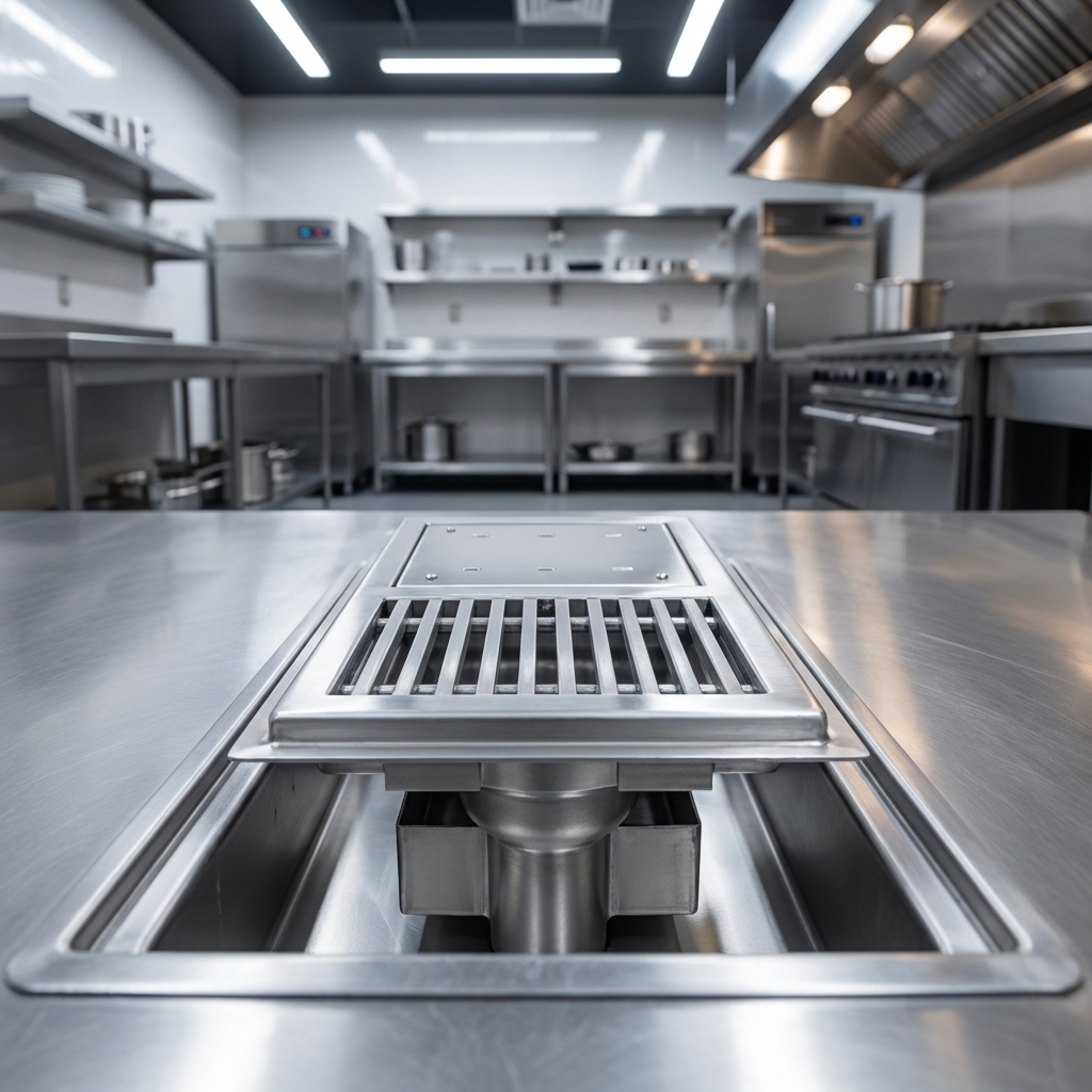 This image highlights the Eagle Group Cool Trough's exceptional durability, featuring robust 14 gauge, Type 304 stainless steel construction designed for demanding commercial use.