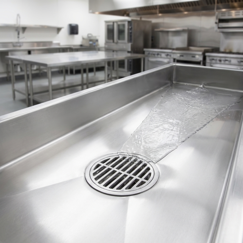 Experience superior hygiene with the trough's intelligently pitched floor and 4-inch drain, ensuring rapid and complete liquid removal.