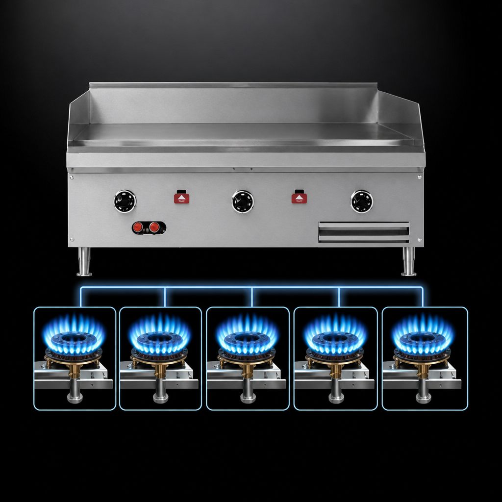Five 30,000 BTU Burners