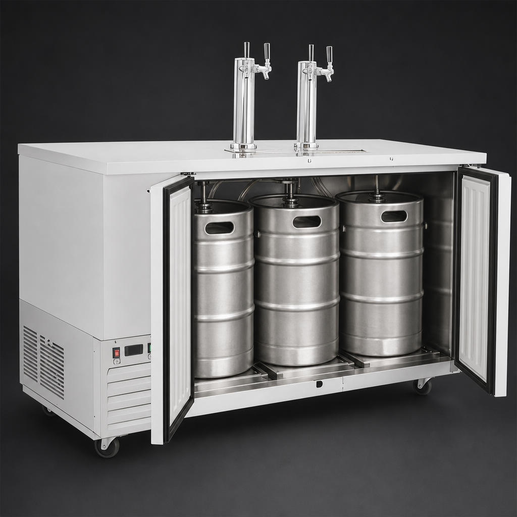 Three 1/2-Barrel Keg Capacity