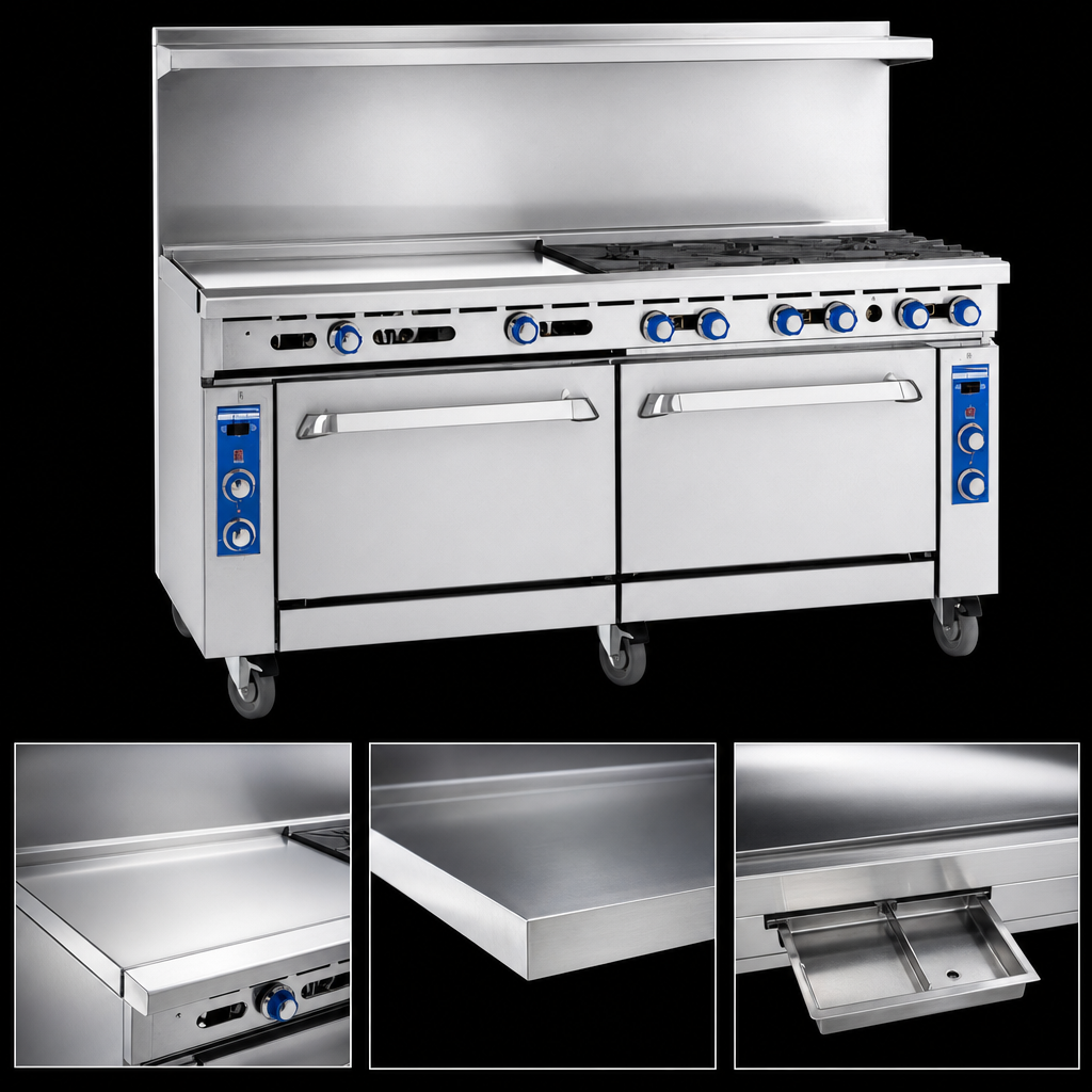 60-Inch Polished Steel Griddle