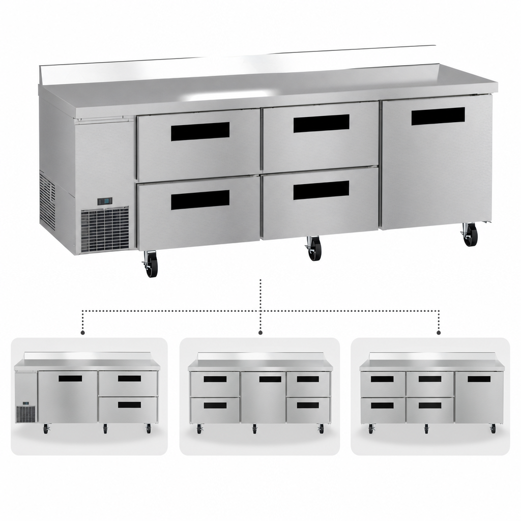 One Door / Four Drawers Layout