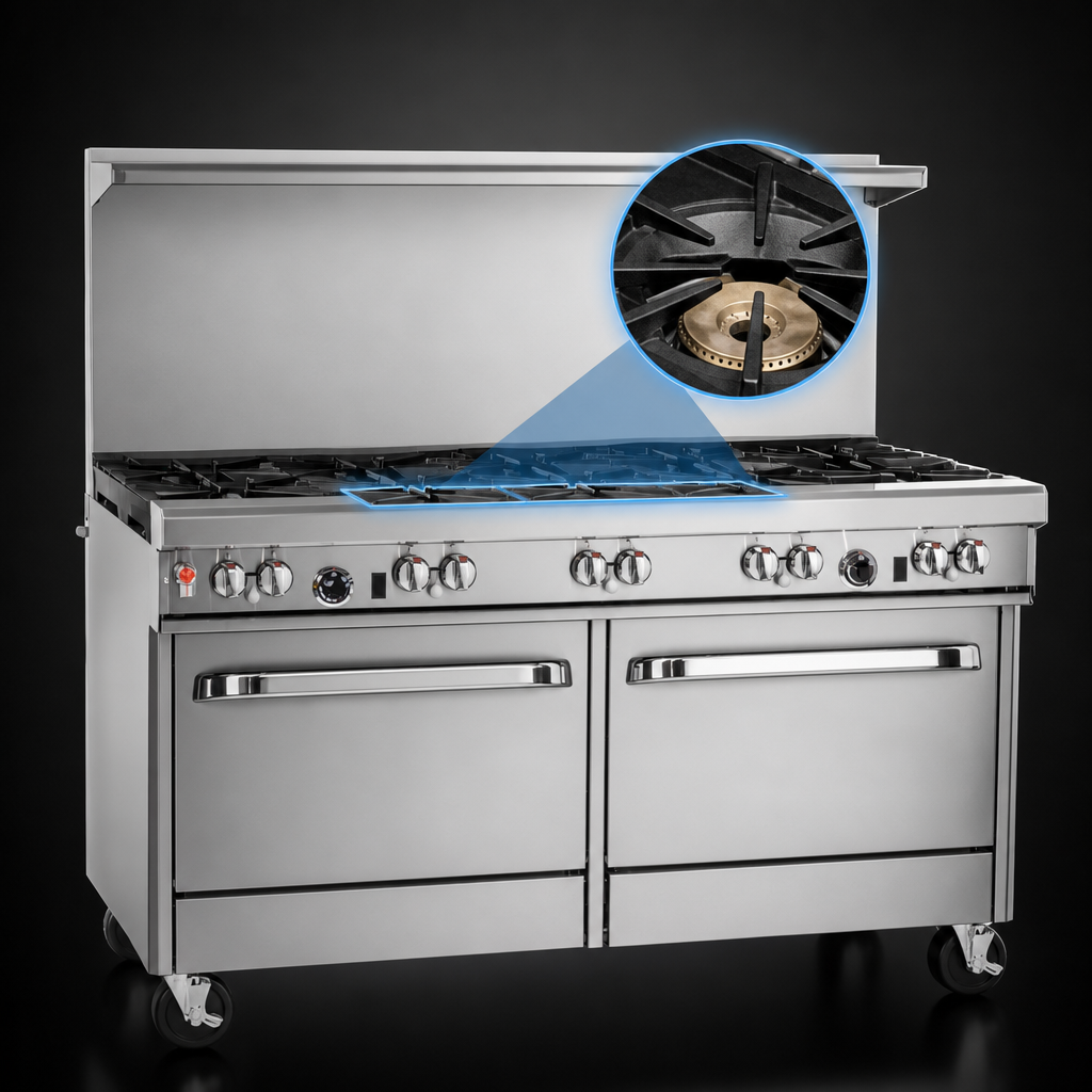 Three Front Non-Clog Burners