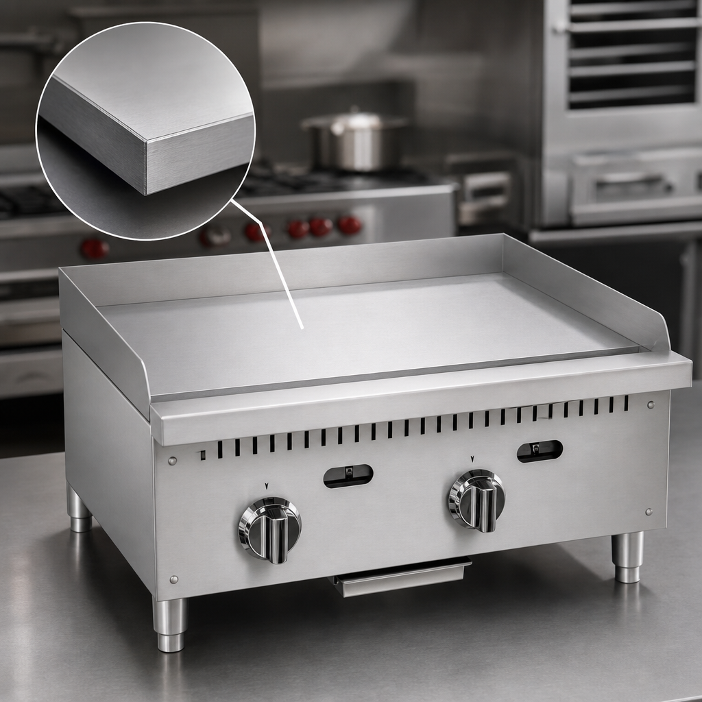 1-Inch Polished Steel Griddle Plate