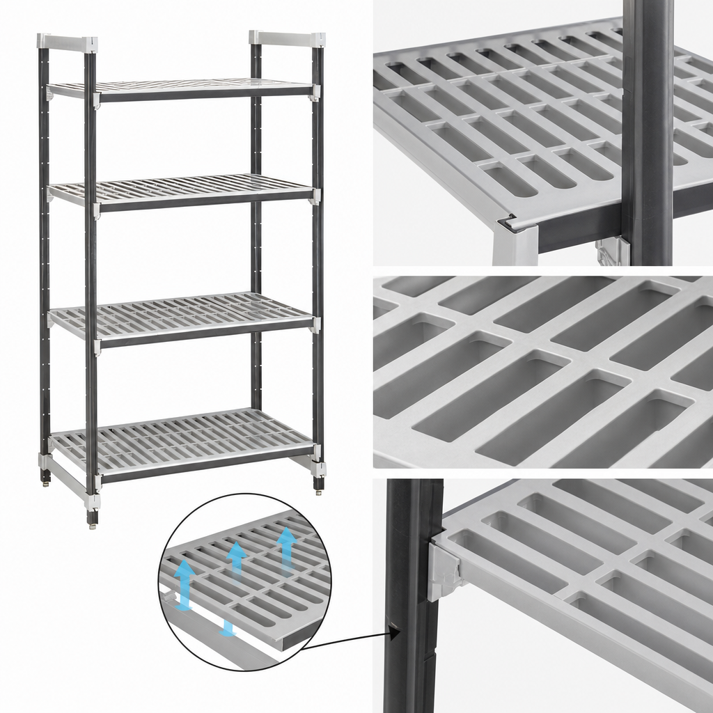 Vented Reinforced Polypropylene Shelf Plates