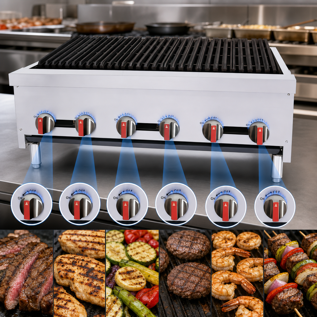 Six Manual-Control Burners