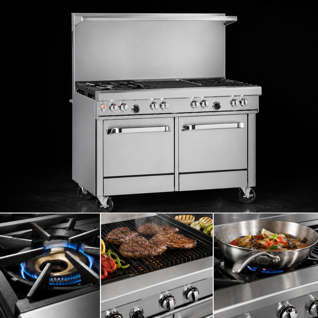 2 Non-Clog Open Burners and 36-Inch Charbroiler