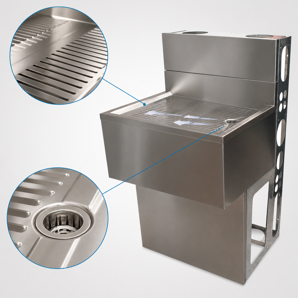 Stamped & Pitched Drainboard