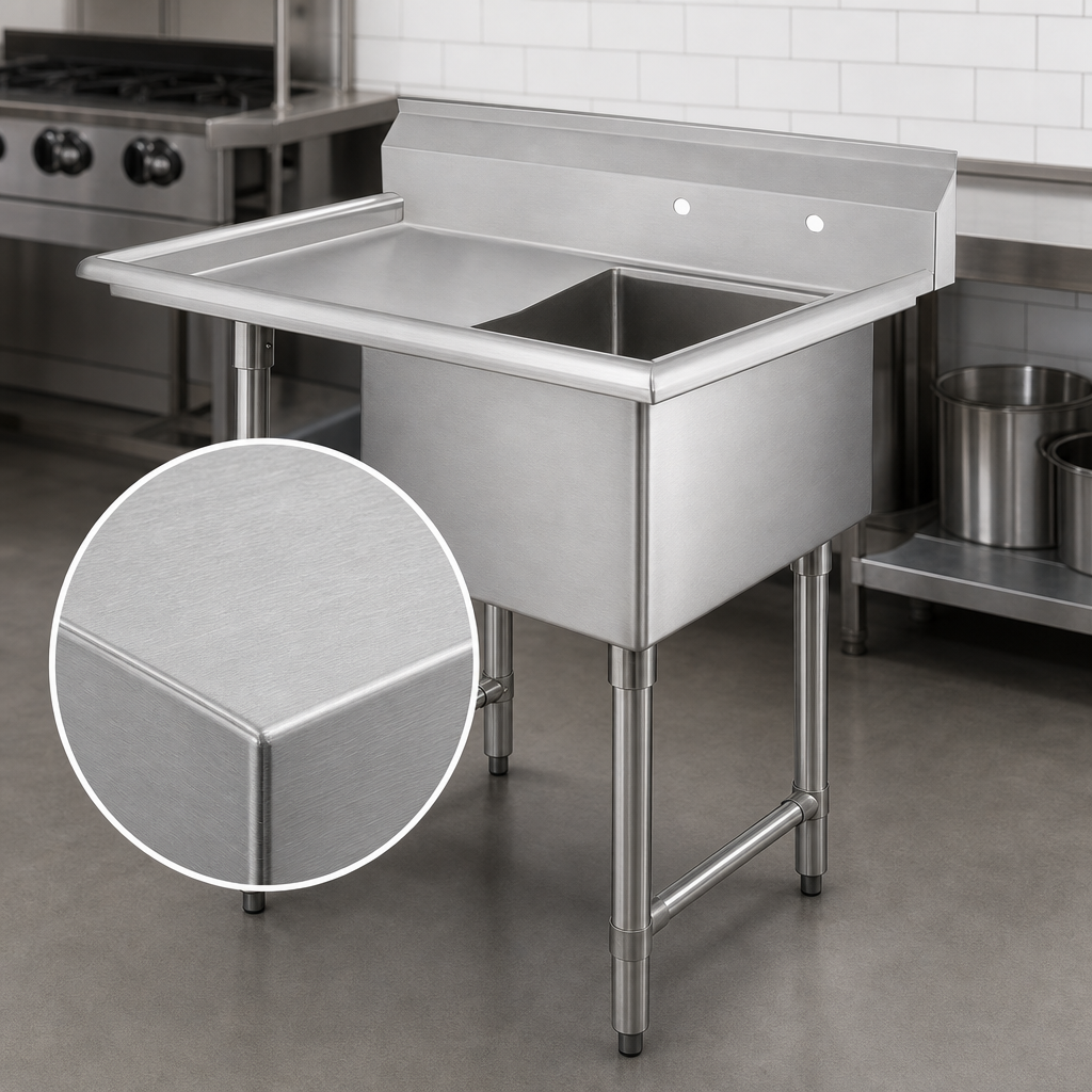 16-Gauge 304 Stainless Steel Construction