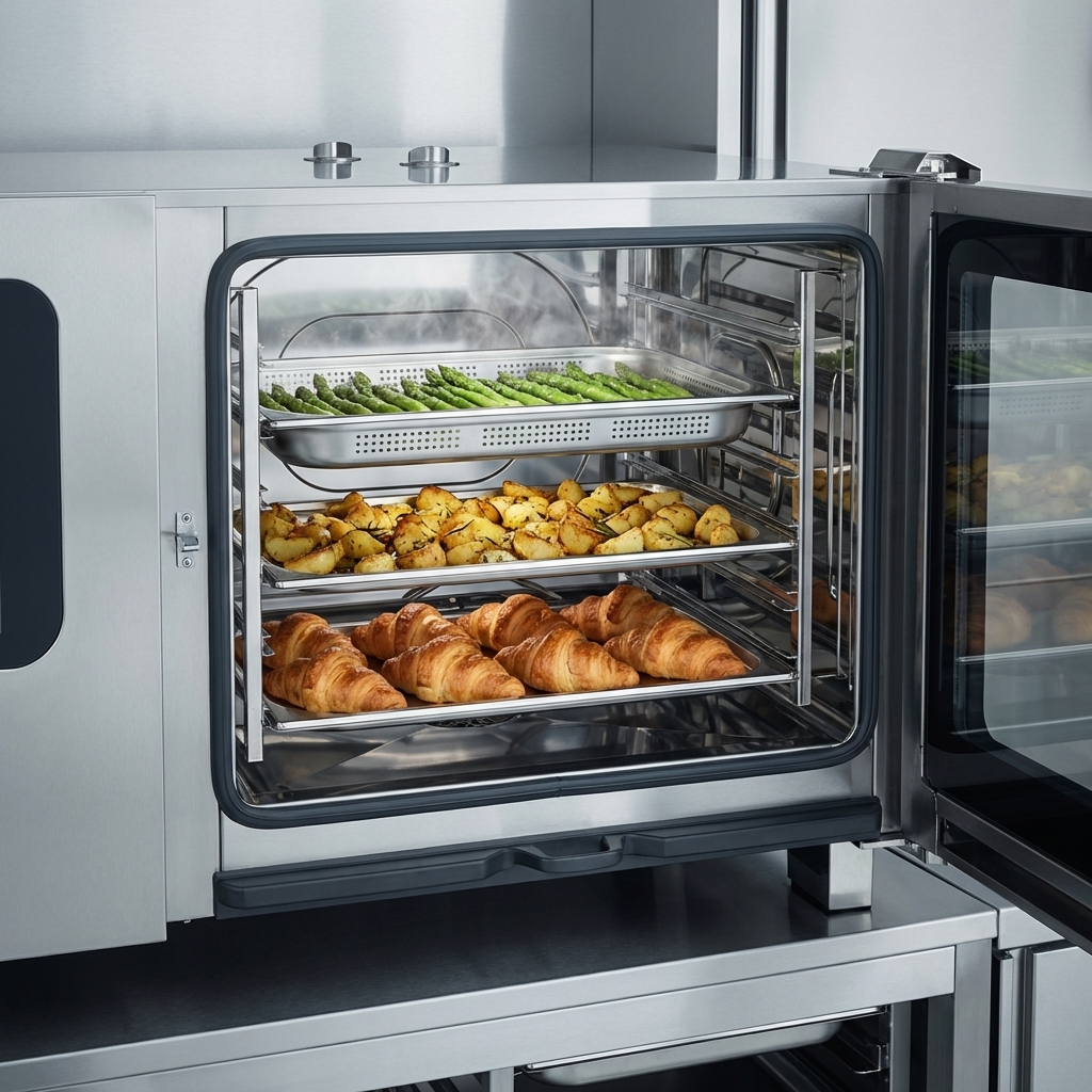 Experience diverse cooking methods and superior results with the oven's Advanced Closed System+ ensuring perfect texture and moisture control.