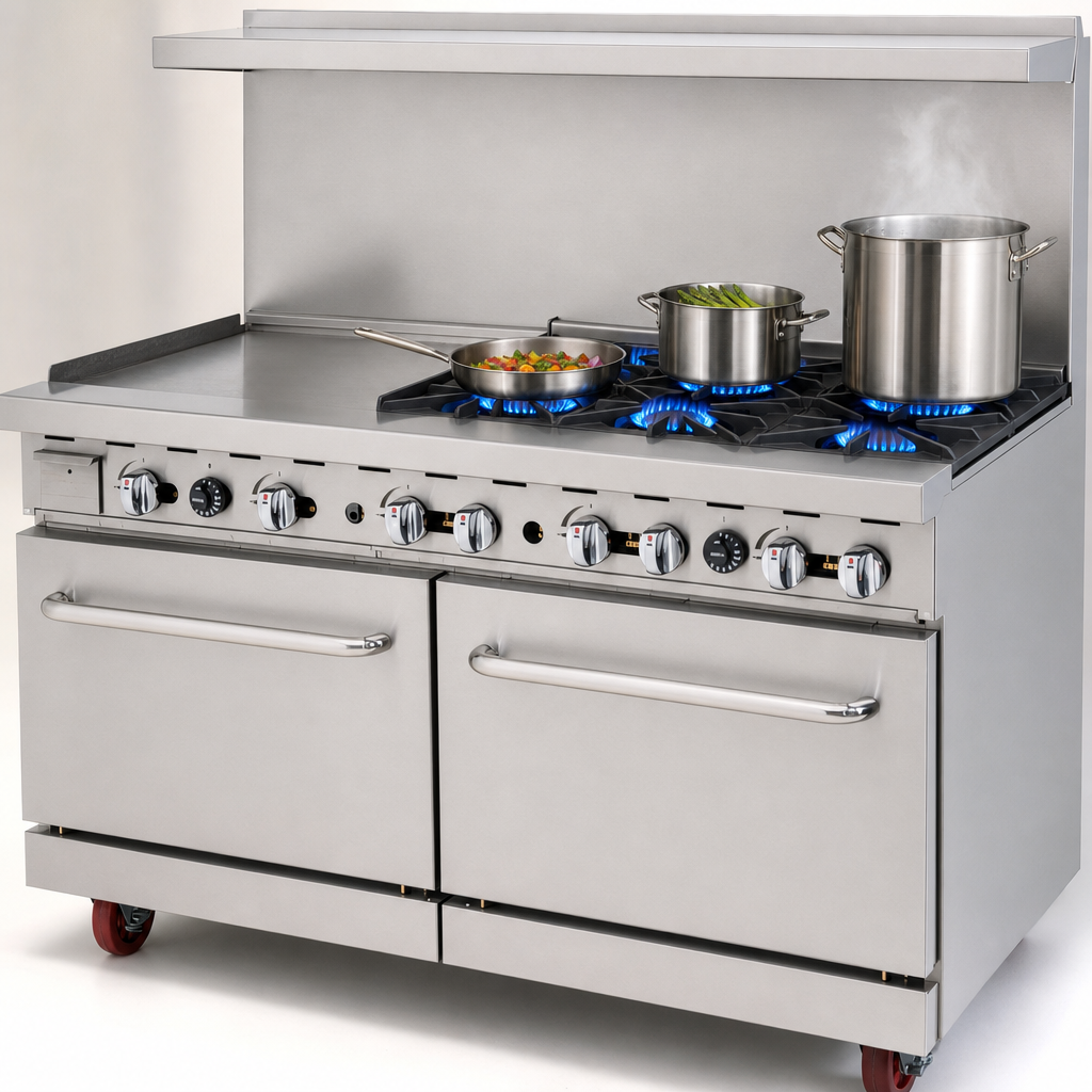 Six High-Output Open Burners