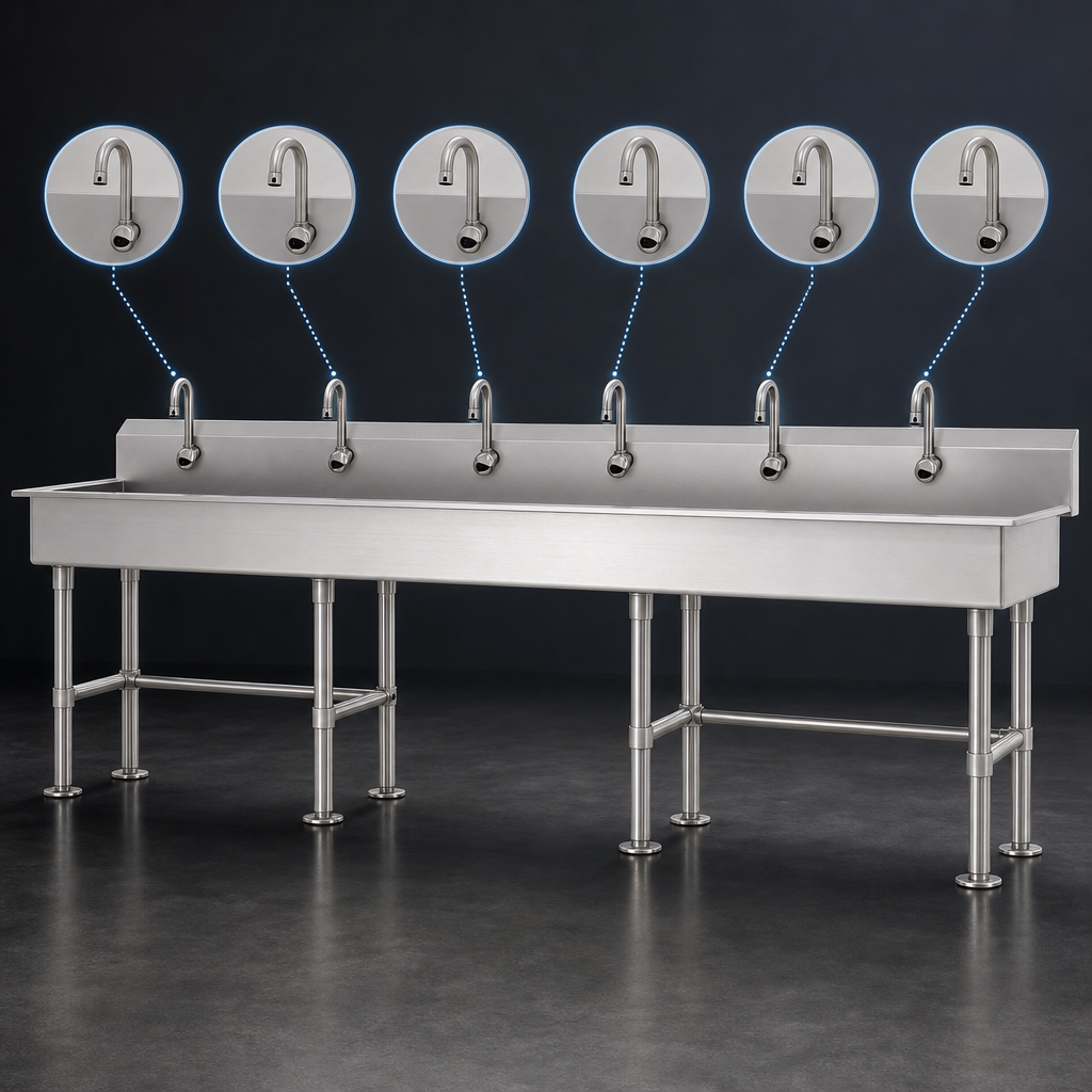 Six Electronic Faucet Stations