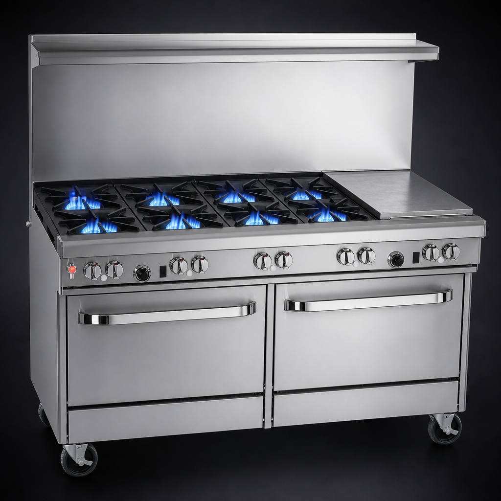 Six Non-Clog Open Burners