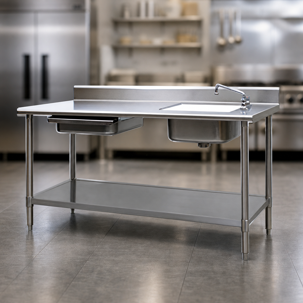 Right-End Sink, Left-End Drawer