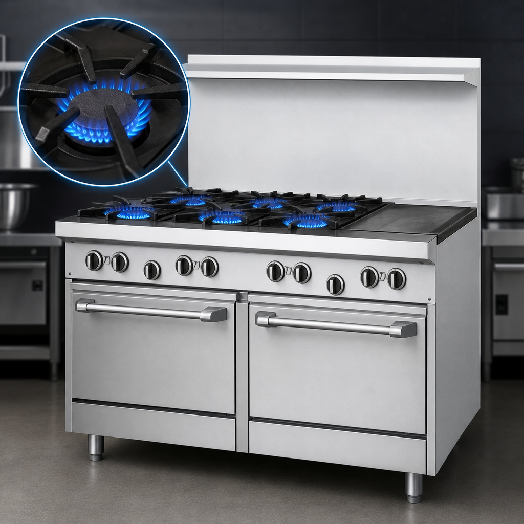 Four 32,000 BTU Open Burners