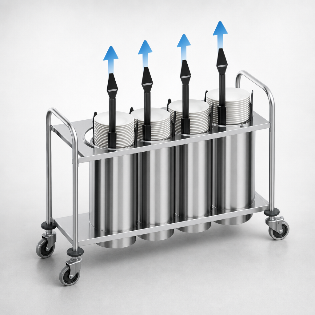 Four Self-Elevating Dispensing Tubes