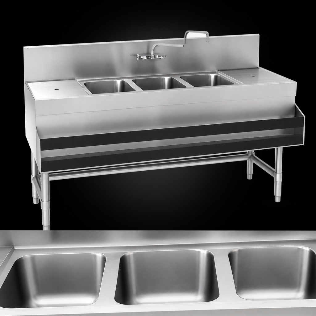 Three Sink Compartments