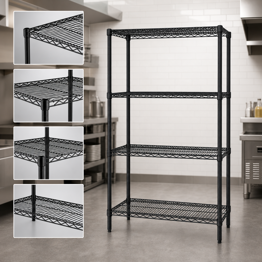 Includes 4 Wire Shelves