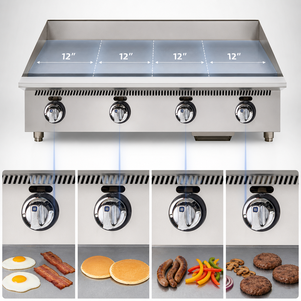 Independent 12-Inch Cooking Zones