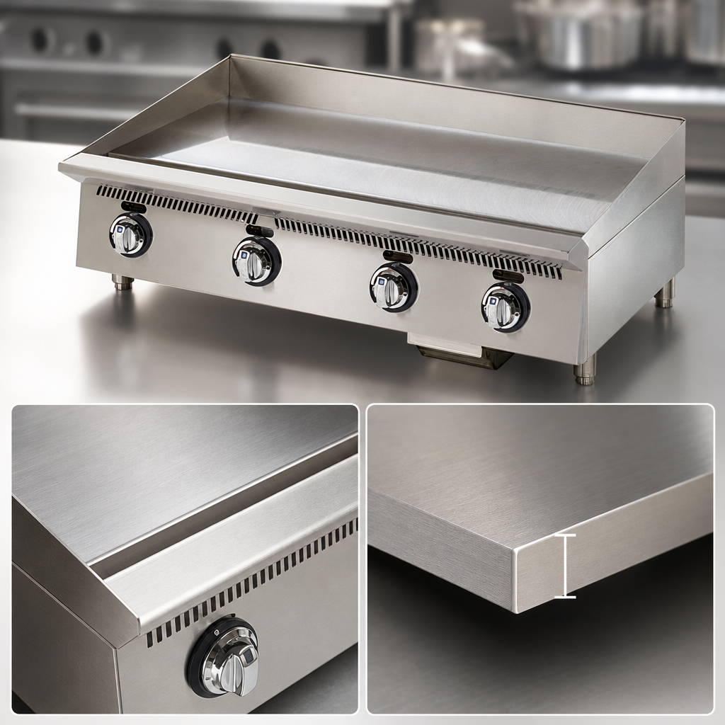 1-Inch Polished Steel Griddle Plate