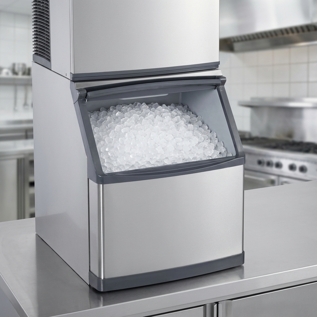 Maintain a continuous supply of Chewblet® nugget ice with the Symphony Plus's spacious 50 lb. integrated ice storage capacity.