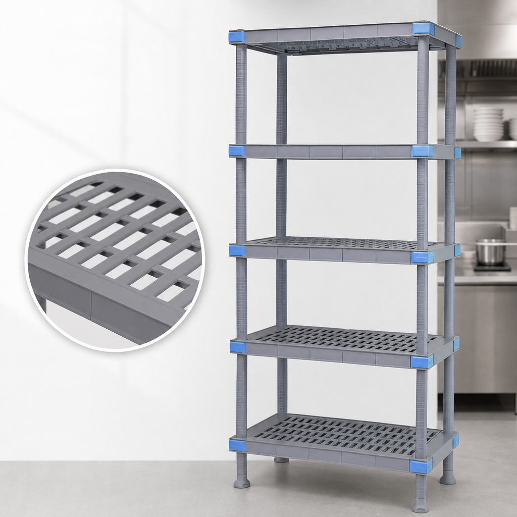 Five Open Grid Shelves