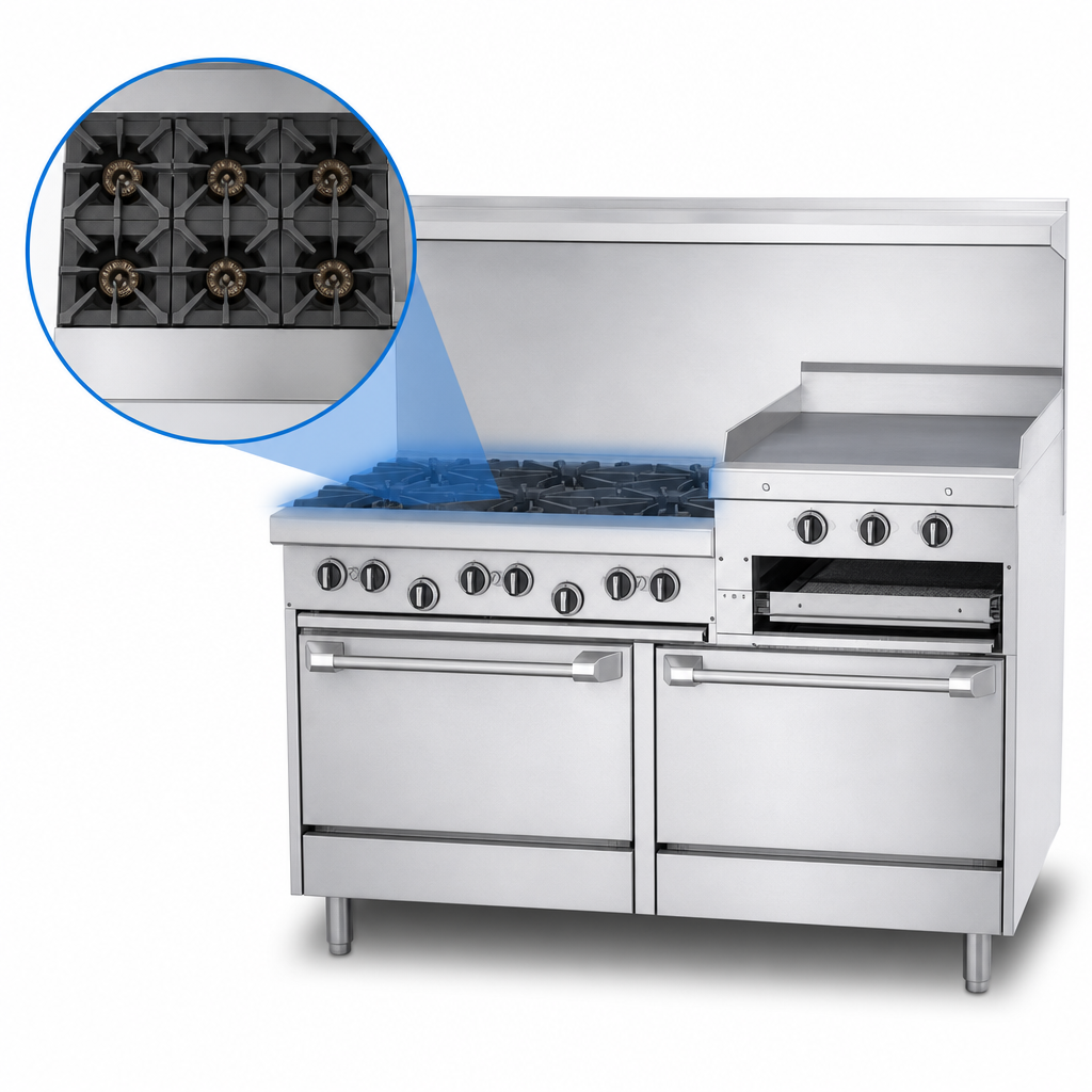Six Open Burners