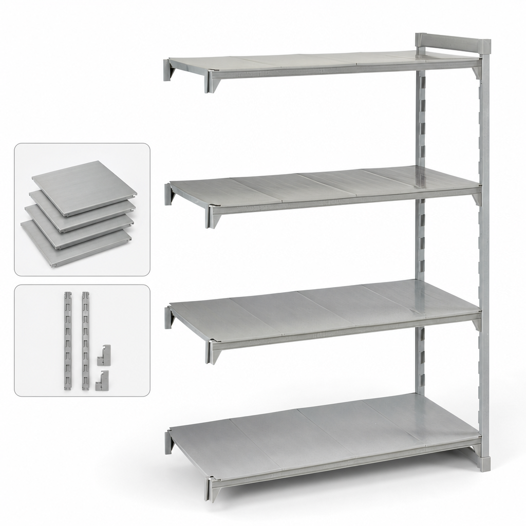 Four Solid Shelf Plates Included