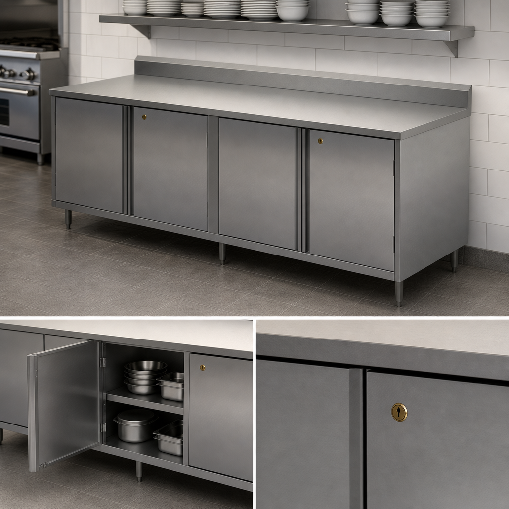 Cabinet Base with Locking Hinged Doors