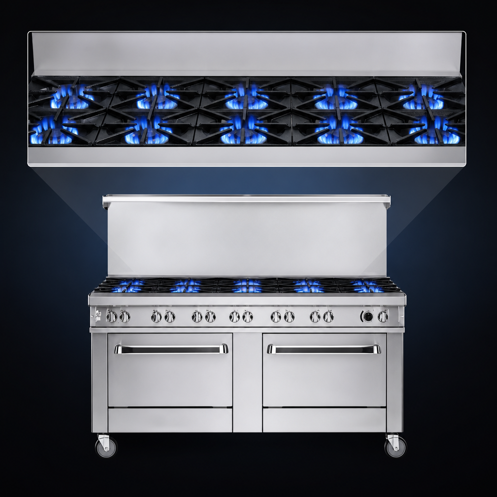 12 Non-Clog Open Burners