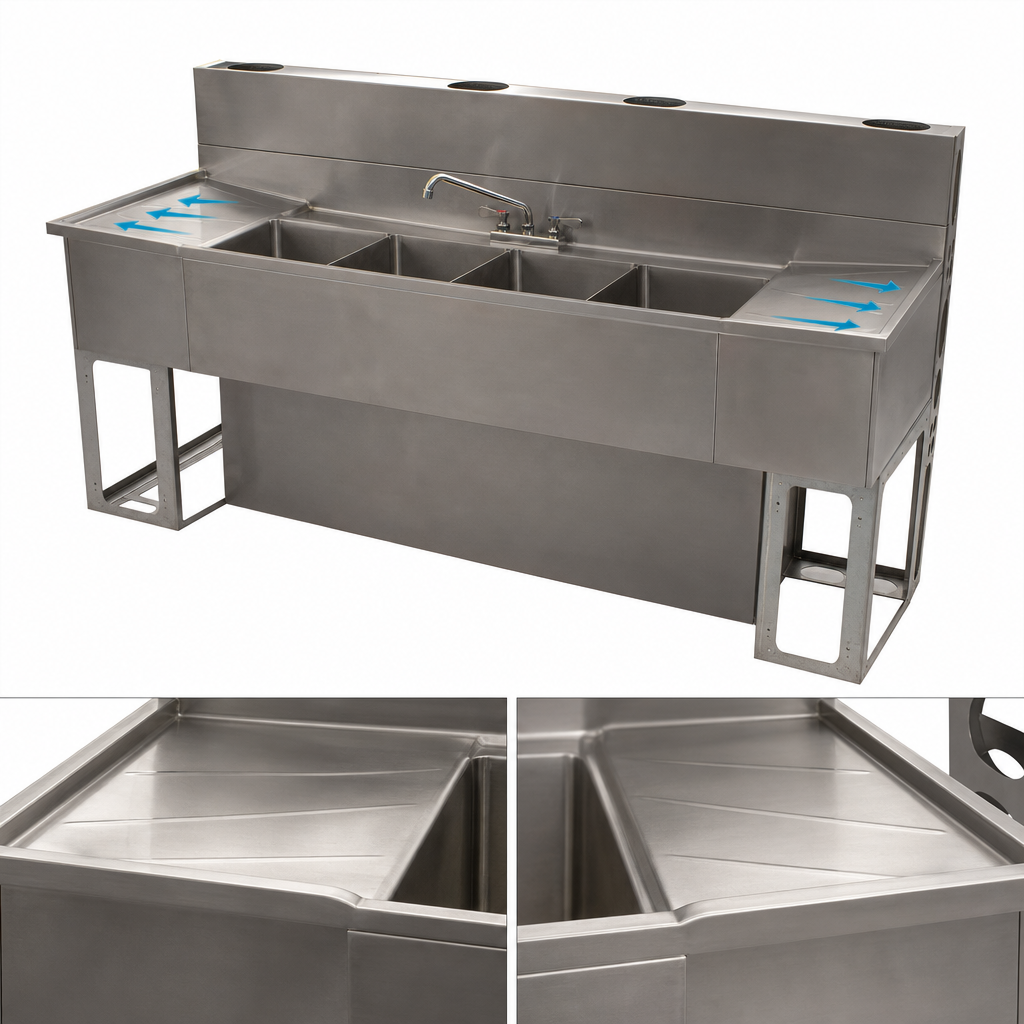 Stamped and Pitched Drainboards
