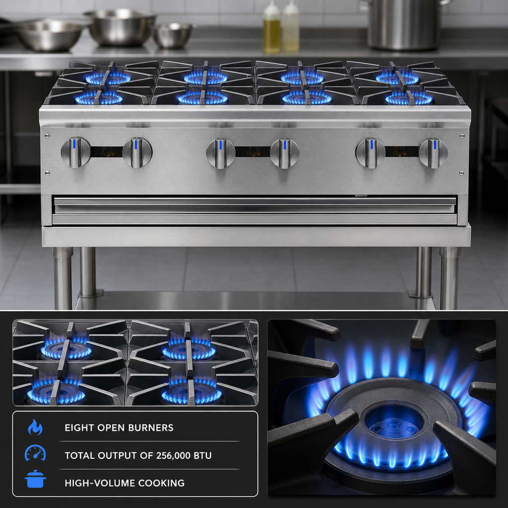 Eight Open Burners