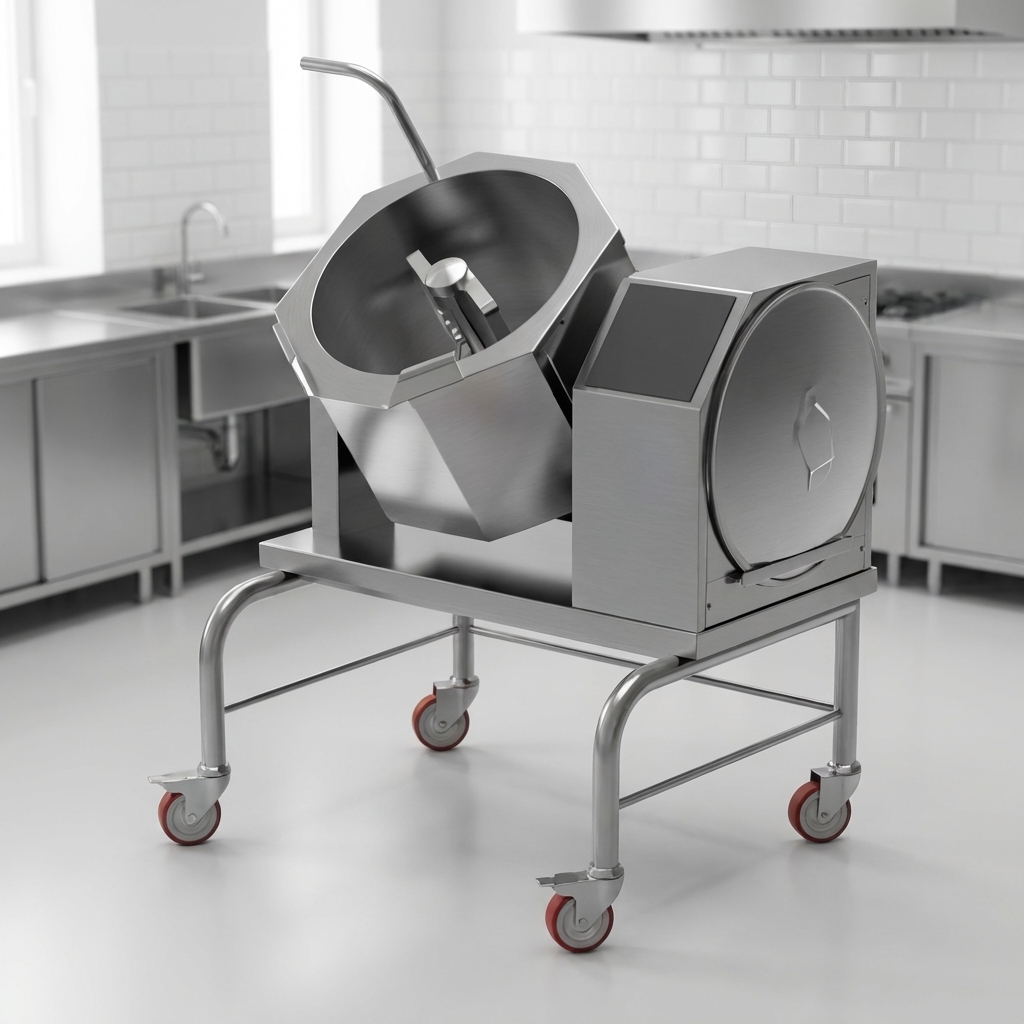 This image highlights the exceptional durability and easy-to-clean design of the braising pan, crafted entirely from high-quality stainless steel.