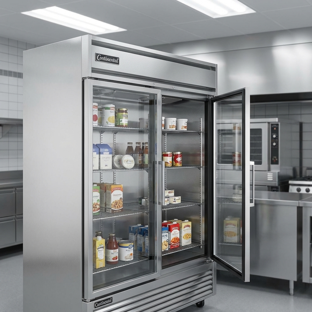 Showcasing robust stainless steel construction inside and out, this display freezer is built to withstand the rigors of any commercial kitchen.