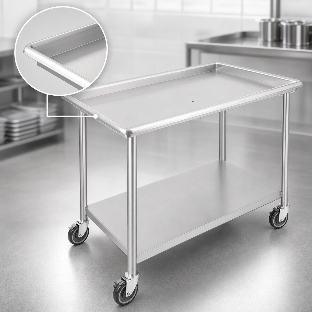 Raised-Edge Stainless Steel Top