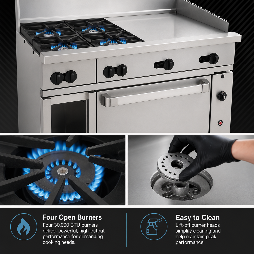Four Open Burners