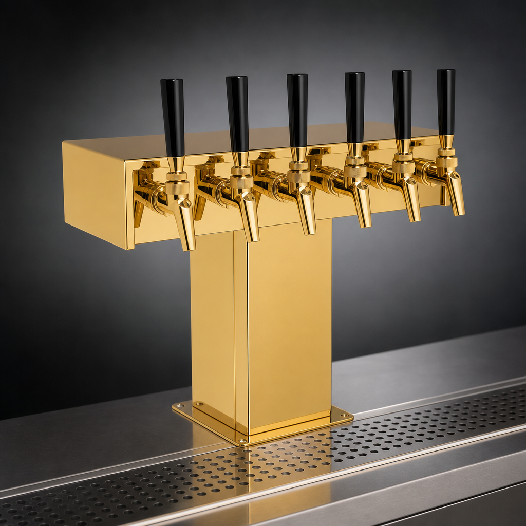 Six-Faucet Tee Tower