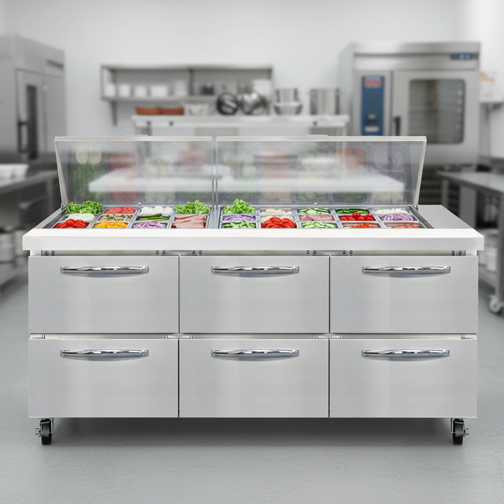 This image highlights the uniform air flow distribution, ensuring all pan products remain consistently fresh and perfectly chilled.