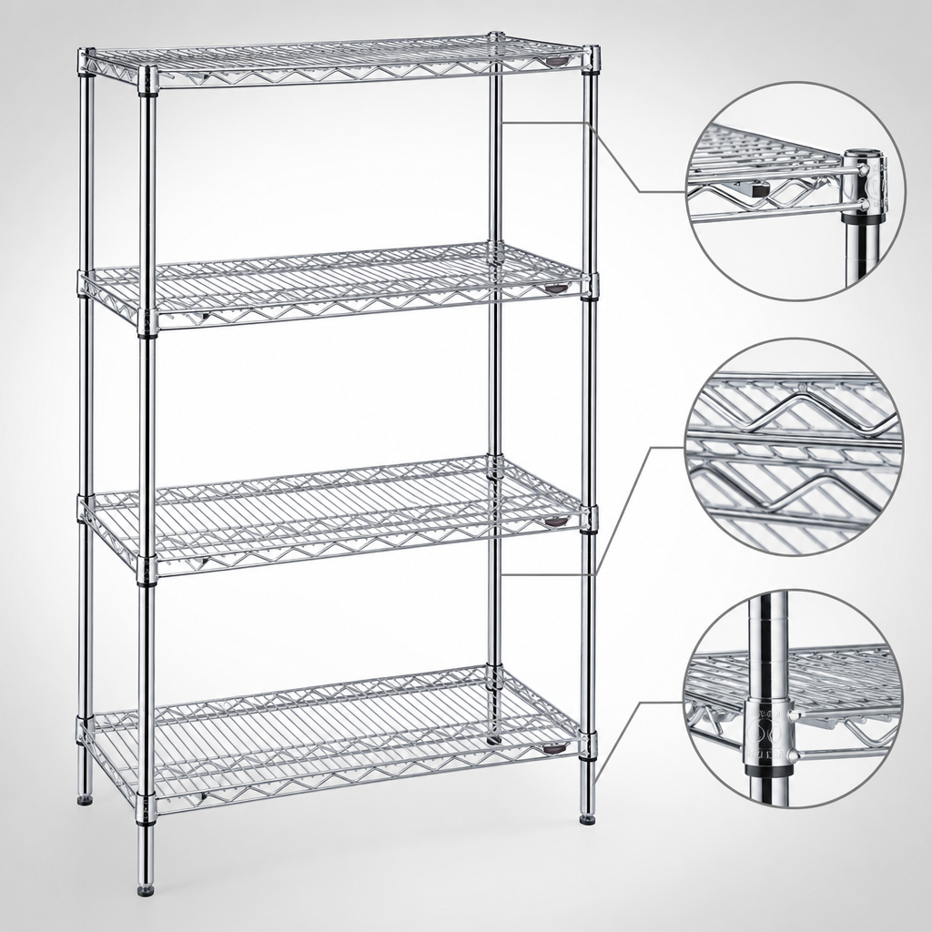 Patented QuadTruss® Wire Shelves