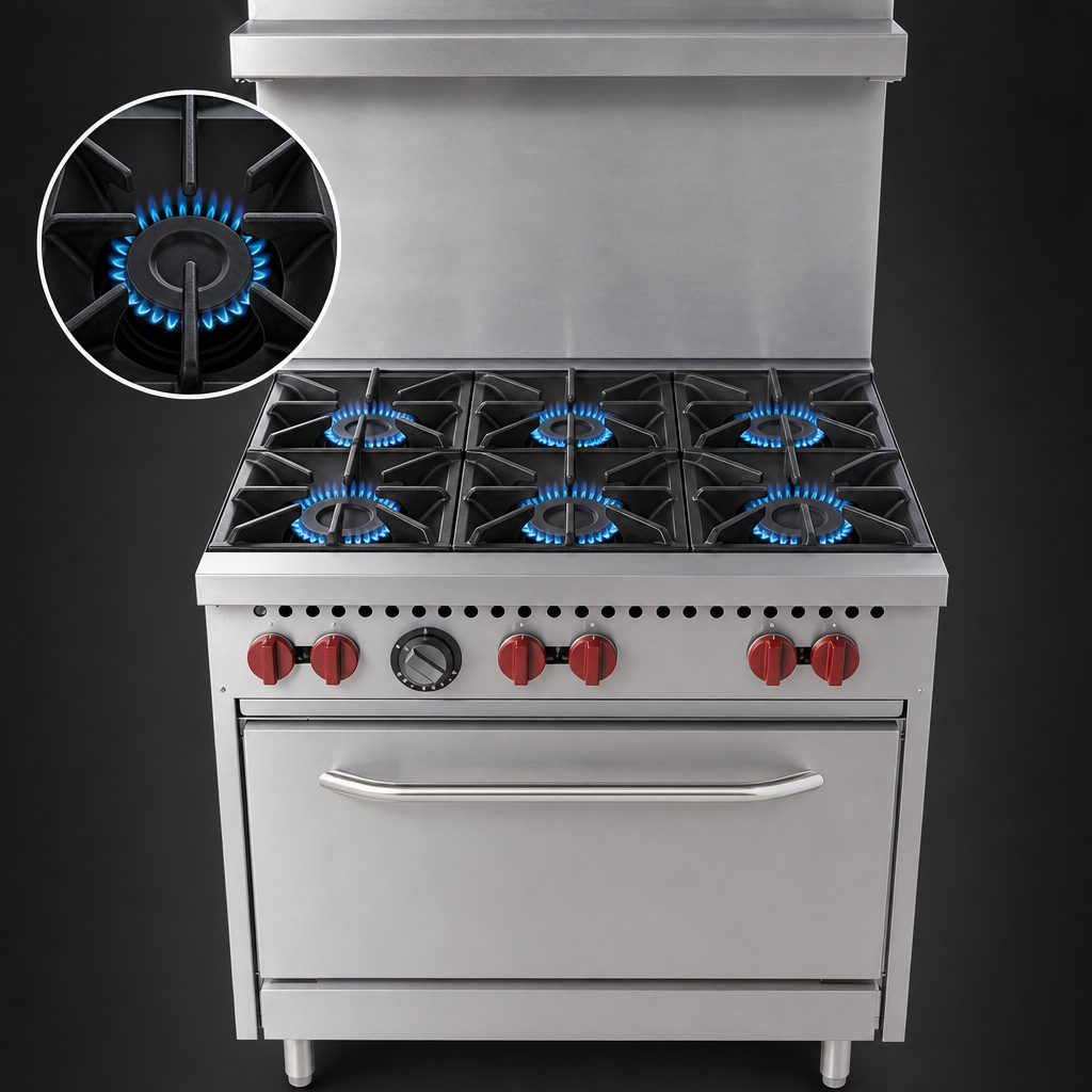 Six Open Burners
